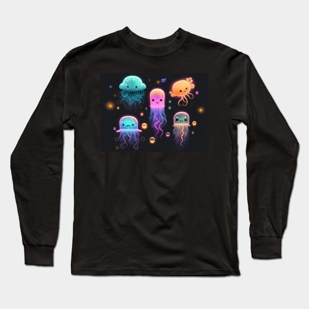 cute bacteria ghosts Long Sleeve T-Shirt by cinematic